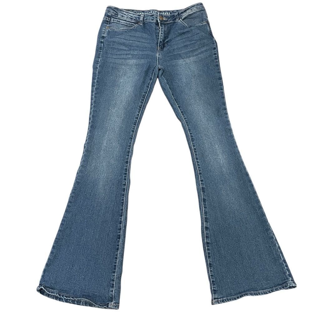 Articles Of Society Women's Flared Jeans Washed Faded Blue Size 11 / 30